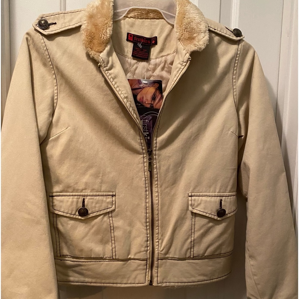 NWT Vintage Khaki military zip up Jacket